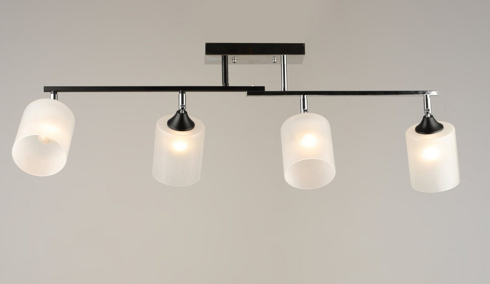 VALESO Люстра стельова на 4 плафони VALESO K2321/4 чорний+хром E27 Киев - изображение 1