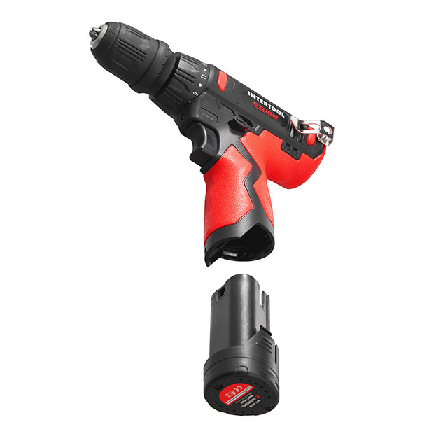 Дриль-шурупокрут акумуляторний, 12 В, 30 Nm, 0-350/0-1300 об/хв, патрон 0,8-10 мм, 2,0 Аг, знімний патрон INTERTOOL WT-0318 Київ - фото 8