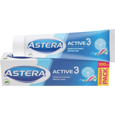 Зубна паста Astera Active 3 Потрійна дія 100 мл (3800013515297) Вінниця - фото 2