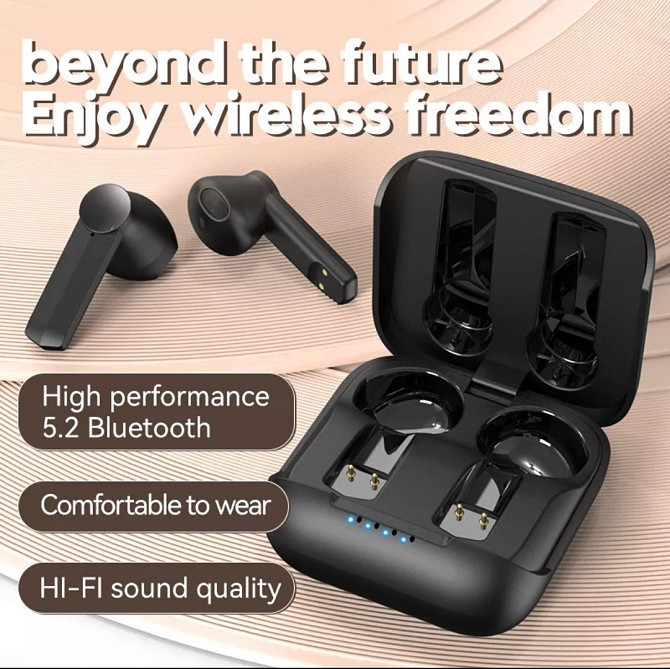 Бездротові навушники TWS F2 Black Bluetooth 5.2 Київ - фото 2