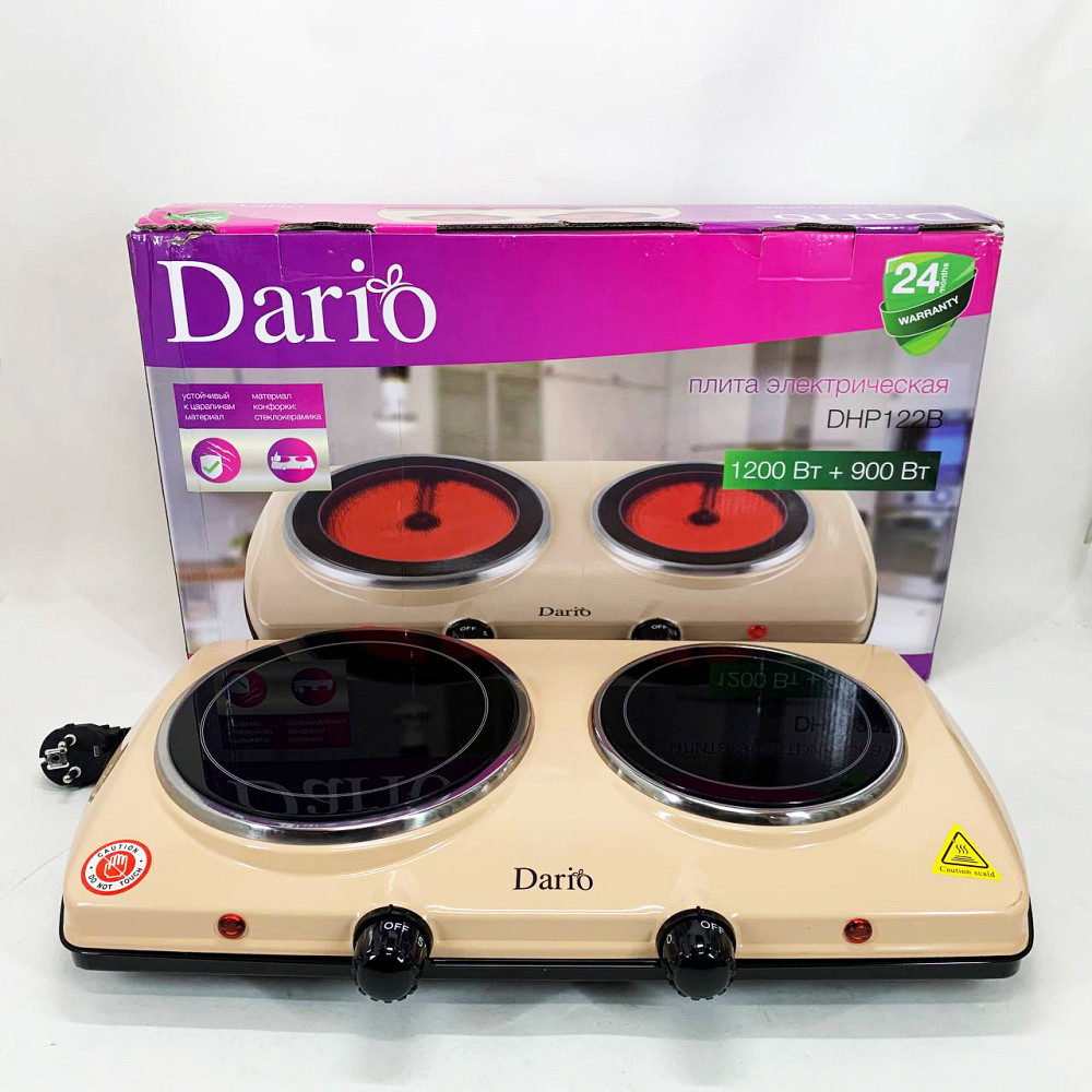 Плиты электрические бытовые 2 конфорки DARIO DHP122B 2100 Вт, Варочная настольная плита MN-45 Львов - изображение 9