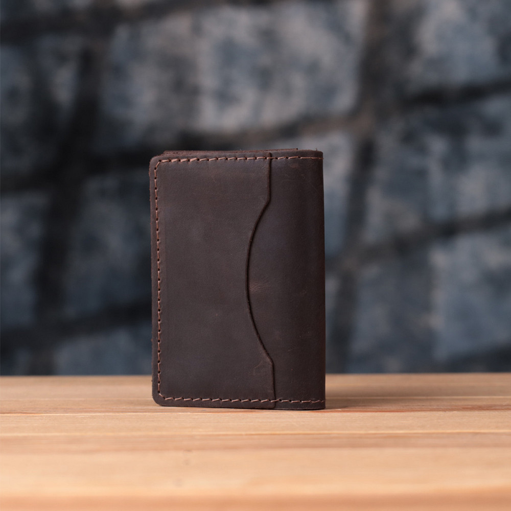 Стильна обкладинка на автодокументи у вінтажній шкірі GRANDE PELLE 22873 Темно-коричнева Київ - фото 10