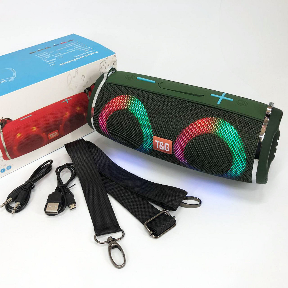 Bluetooth колонка з динамічним підсвічуванням TG642, Бездротова портативна колонка з ремінцем KL-95 Львів - фото 3
