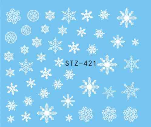 Наклейки для нігтів "Сніжинки" - розмір стікера 5*6см, інструкція по застосуванню в описі товару) Київ