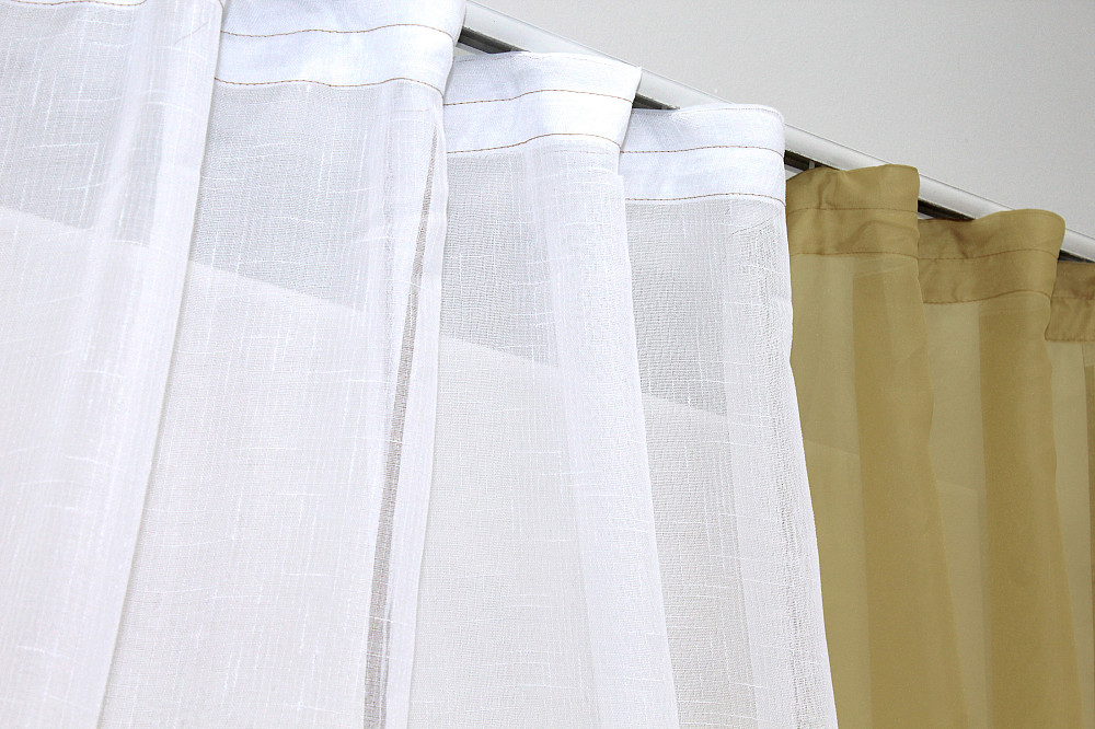 Кухонні шторки VR-Textil № 083к з підв'язками кавовий з білим 270х170 см (52-0543) Київ - фото 4