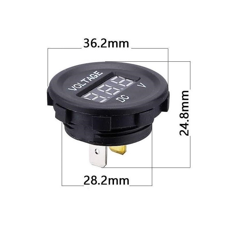 Вольтметр цифровий A27B автомобільний врізний, синя підсвітка 12-24V Харків - фото 2