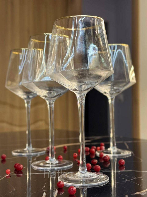 Келих "Маунт" 450 мл OLSFD1002-2 прозорий скло незвичайна форма Київ - фото 2