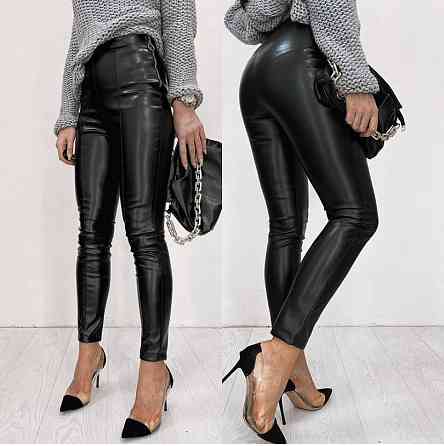 Утеплені трендові шкіряні легінси на флісі Style 46 Київ
