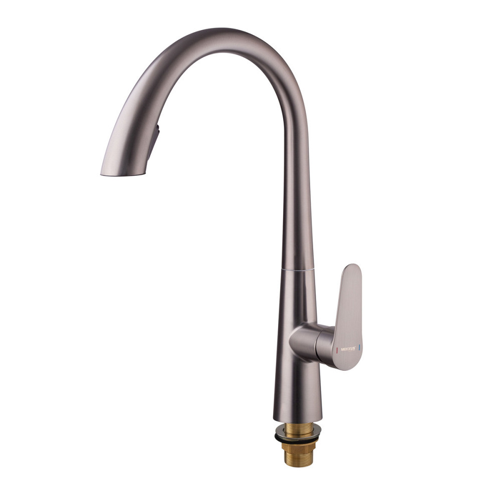 Смеситель для кухни с выдвижным изливом Mixxus Premium WARTA 014 GRAPHITE (MI6957) Киев - изображение 5