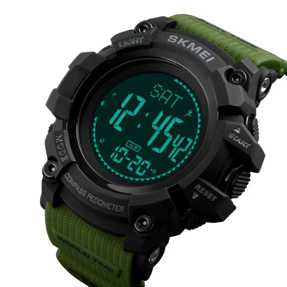 Cпортивные часы Skmei 1356 Compass с компасом ударопрочные (Зеленые) Винница