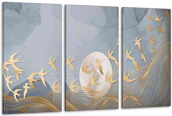 Модульная картина в гостиную / спальню  Пташки  ART-187_3A 70х130 см Киев