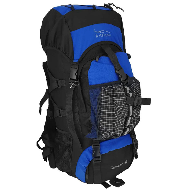 Рюкзак туристичний KAIMAN 55 л чорно-синій Київ - фото 11