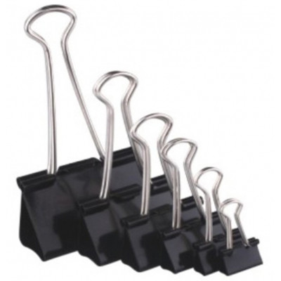 Биндер металлический H-Tone 32 мм, 12 шт, черные (BIND-HT-JJ40316-32) Винница - изображение 1