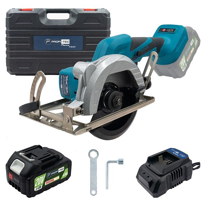 Мощная аккумуляторная дисковая пила PROFI-TEC PCA1220 POWERLine: с АКБ 20V 4.0 Ah+ЗУ, диск 125 мм (007070) Киев - изображение 1
