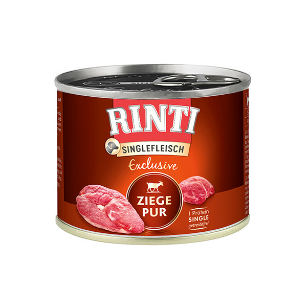 Rinti Singlefleisch Exclusive Ziege Pur РІНТІ КОЗА МОНОПРОТЕЇН беззерновий повнораціонний натуральний вологий корм для собак Київ - фото 1