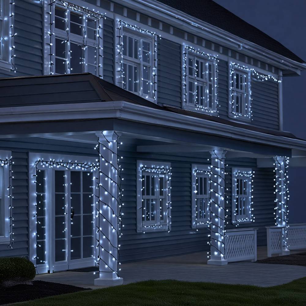 Гірлянда Різдвяна фея вулична 50 (м) 500 LED чорний провід Білий CF500L50MBW Київ - фото 4