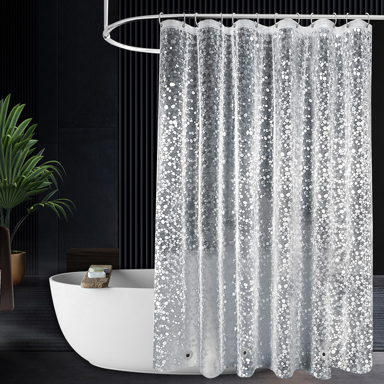 Шторка для ванной комнаты Bathlux 180 x 180 люкс качество с водоотталкивающим покрытием, Прозрачная с узором Каменец-Подольский - изображение 1