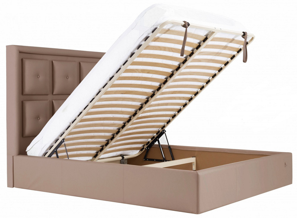 Кровать Windsor Comfort 140 х 190 см Fly 2213 С подъемным механизмом и нишей для белья Светло-коричневый Днепр - изображение 19