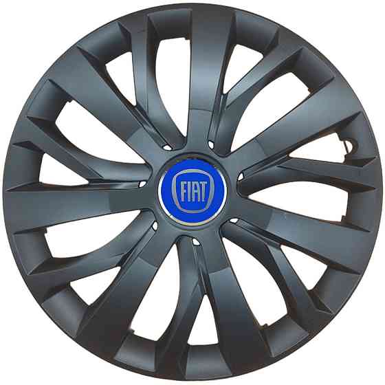 Автомобильные модельные колпаки R16 SJS Fiat (синий) 432 4шт, черные Винница