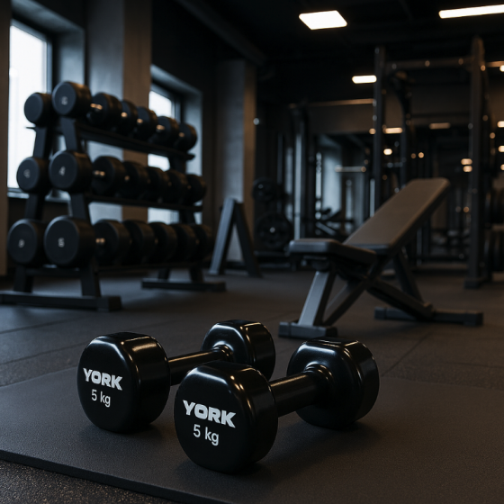 Гантелі для фітнесу вінілові круглі York Fitness 2х5кг чорний Киев