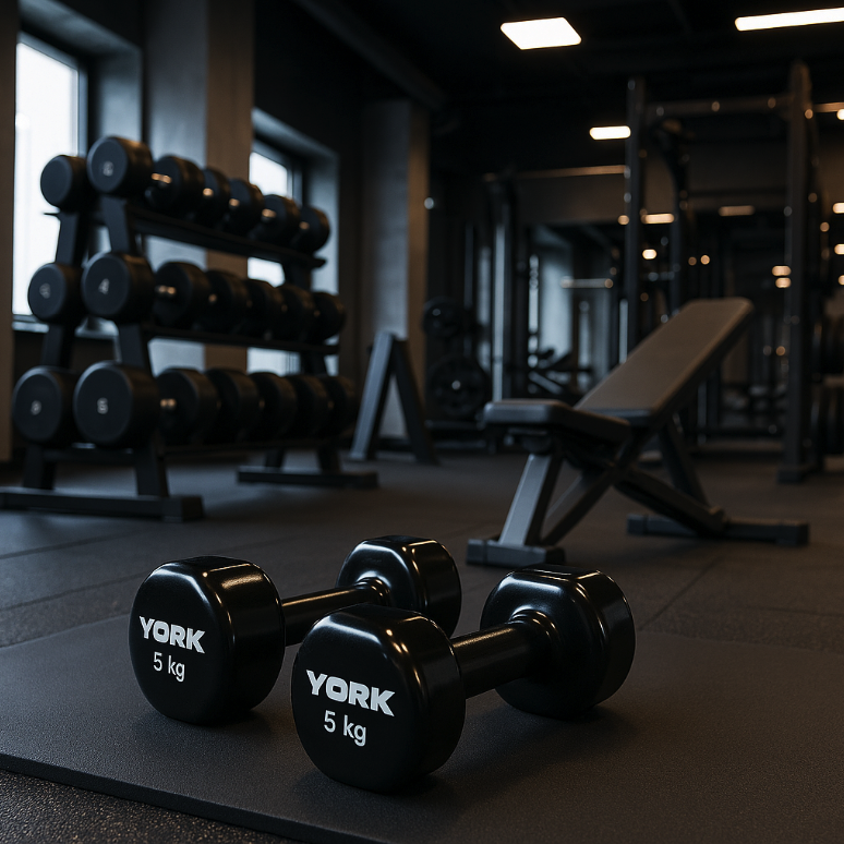 Гантелі для фітнесу вінілові круглі York Fitness 2х5кг чорний Киев - изображение 2