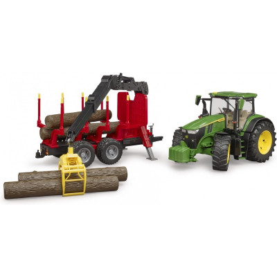 Спецтехніка Bruder трактор John Deere 7R 350 з причепом, краном та колодами (03154) Вінниця - фото 4