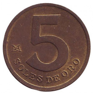 Монета 5 солей. 1981,78 рік, Перу. (БД) Полтава - фото 1