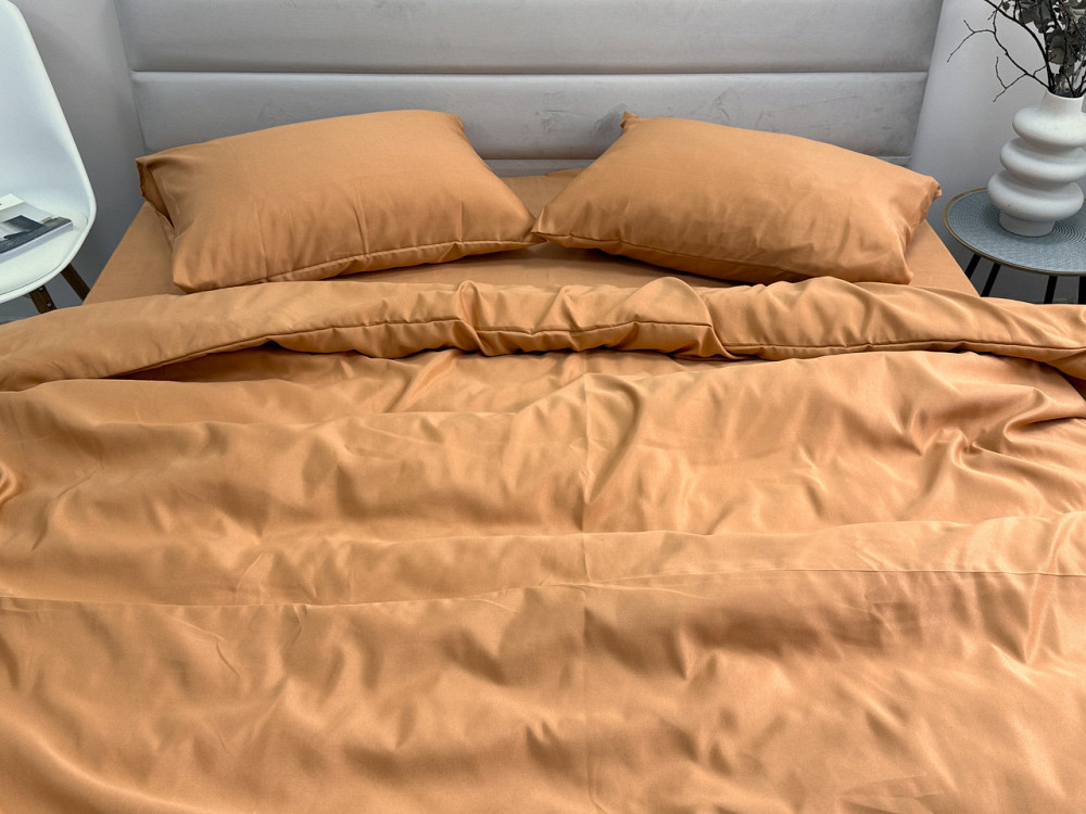 Ecotton Комплект постільної білизни Ecotton двоспальний 180х215 см однотонний помаранчевий Oran Коломия - фото 2