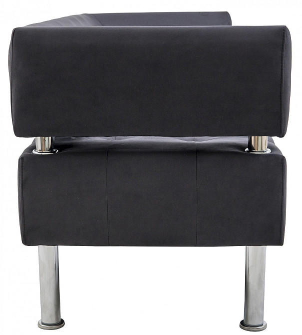 Диван Нубук Office двойка со спинкой и подлокотниками 1550х650х750 Черный Киев - изображение 3