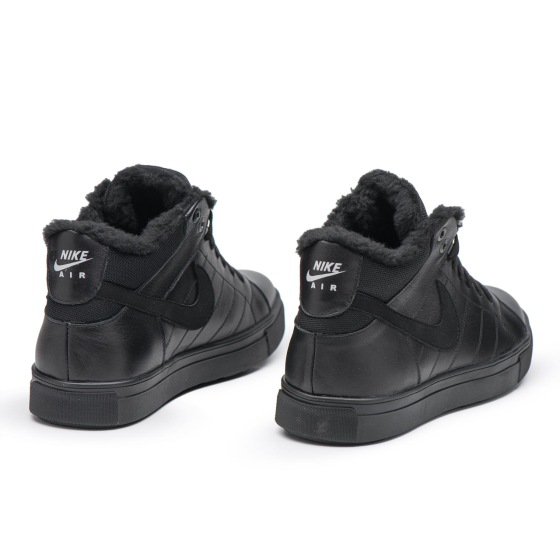Чоловічі теплі зимові стильні черевики з натуральної шкіри та хутра Nike N8-1 зима Харків