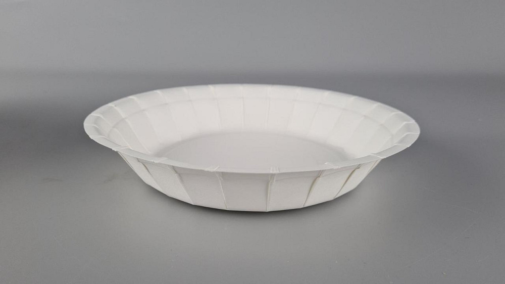 Тарілка з харчового картону 600 мл Біла D20 см h3.5 см (25 шт.) Харків - фото 3