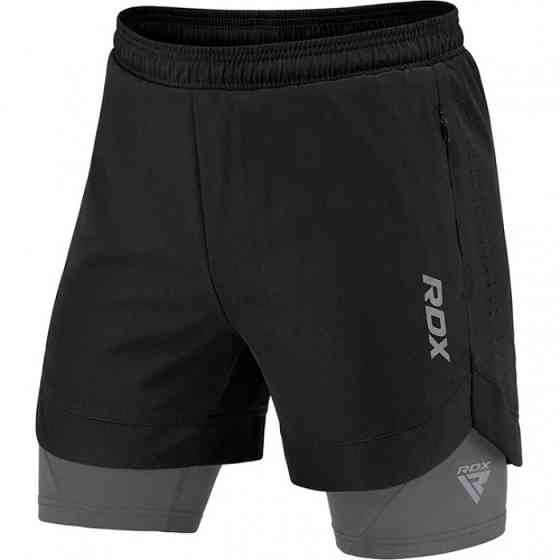 Компресійні шорти для RDX MMA T16 2-в-1 BLACK/GREY-M Кам'янське