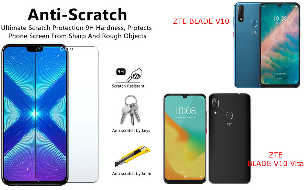 Защитное стекло NeoGlass для ZTE BLADE V10, V10 Vita – ультрапрозрачное и устойчивое Киев - изображение 1