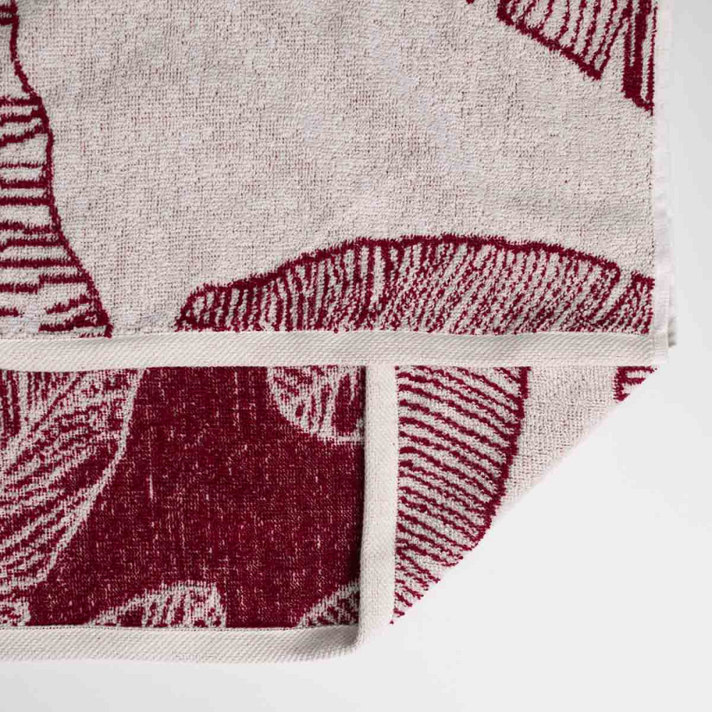 Полотенце махровое для душа с рисунком перо GM Textile 70х140см 400г/м2 (Красный) Сумы - изображение 4