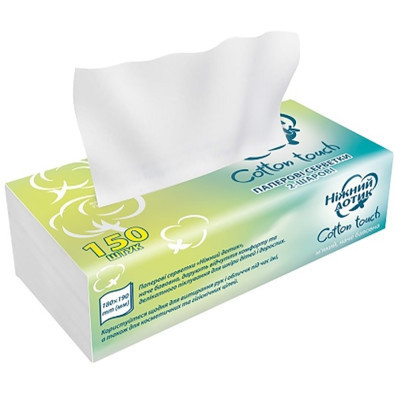 Салфетки косметические Ніжний дотик 2 слоя 150 шт. (4820183971197) Винница - изображение 2