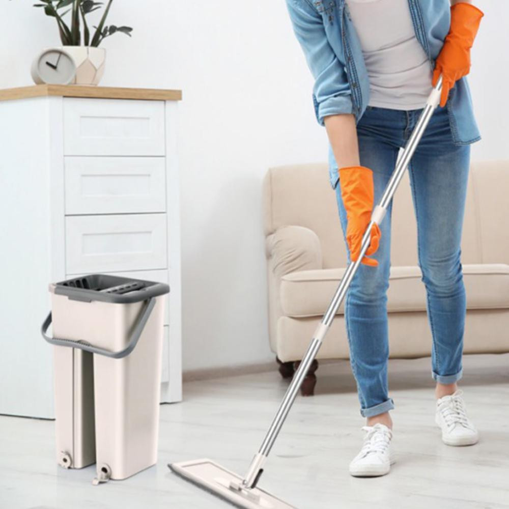 Швабра лентяйка с отжимом 3,5л + 2 наасадки, Scratch Cleaning Mop / Комплект швабра с ведром / Самоотжимающая швабра Киев - изображение 2