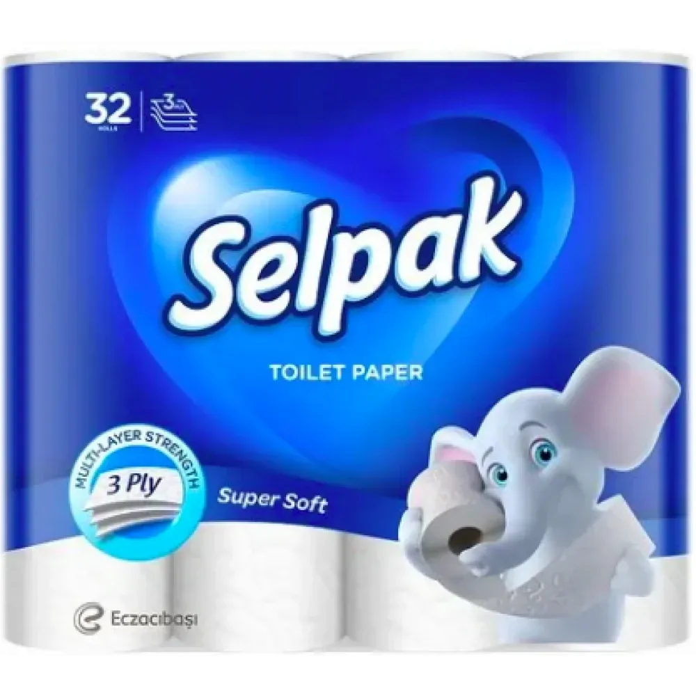 Туалетная бумага Selpak Super Soft белая 3-х слойная 32 шт Киев - изображение 1