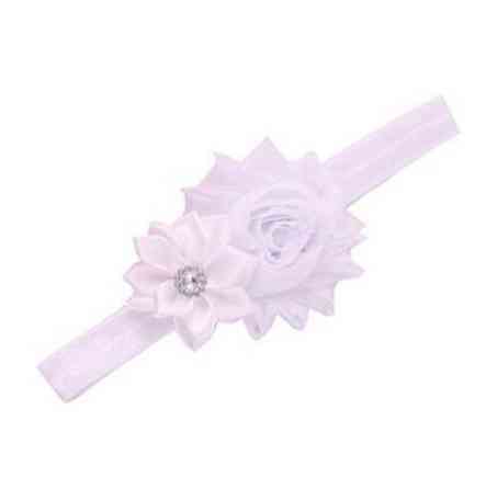 Повязочка на голову дитяча біла - декор 9см, розмір універсальний (на резинці) Київ