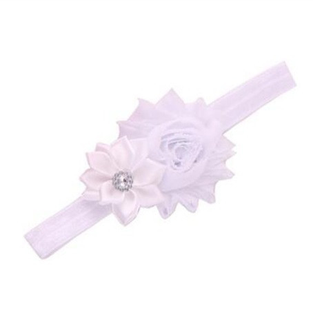 Повязочка на голову дитяча біла - декор 9см, розмір універсальний (на резинці) Київ - фото 2