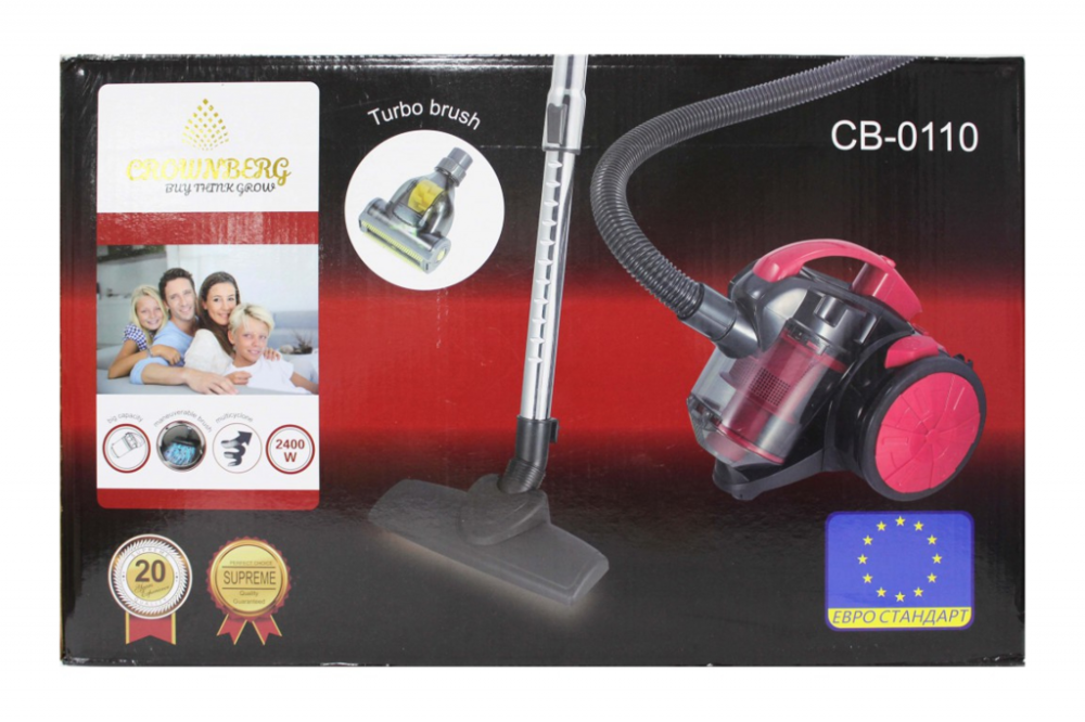 Пылесос Crownberg CB‑0110 2400 Вт, контейнер 1.5 л, мультициклонная 4‑ступенчатая фильтрация, всасывание 500 В Одесса - изображение 1