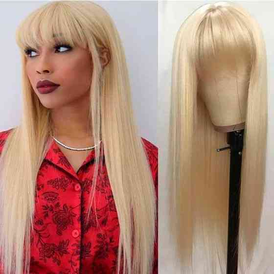 Перука рівна аніме з довгим чубчиком "Блондинка" - 70см Вінниця