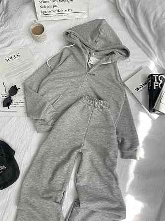 Женский прогулочный оверсайз костюм: кофта на молнии и штаны турецкая трехнить петля Меланж Одесса