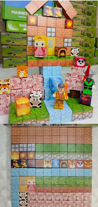 Магнітний конструктор  Майнкрафт 100-300 шт + фігурки лего в ПОДАРУНОК Харків - фото 3