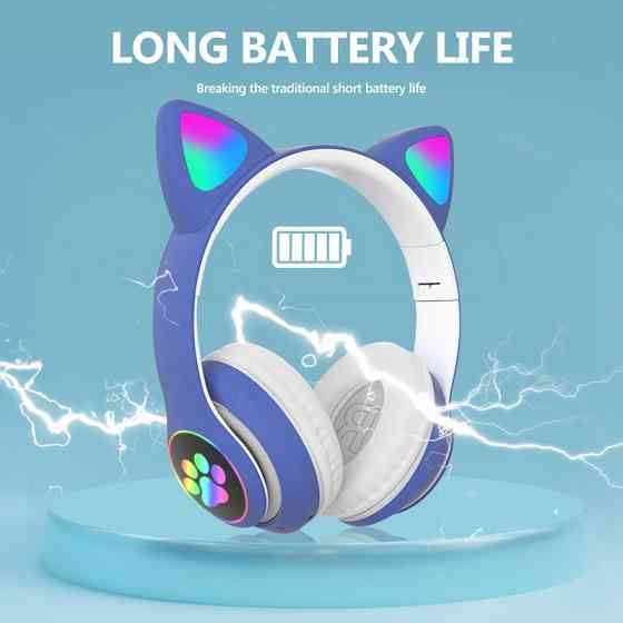Стильные наушники с кошачьими ушками, Беспроводные детские наушники cat с кошачьими ушками AK-74 Львов