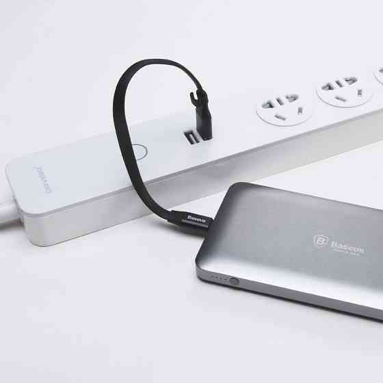 Кабель USB-Lightning/MicroUSB Baseus Two-in-one Portable Cable CALMBJ-01 (Черный, 0.23м) Николаев