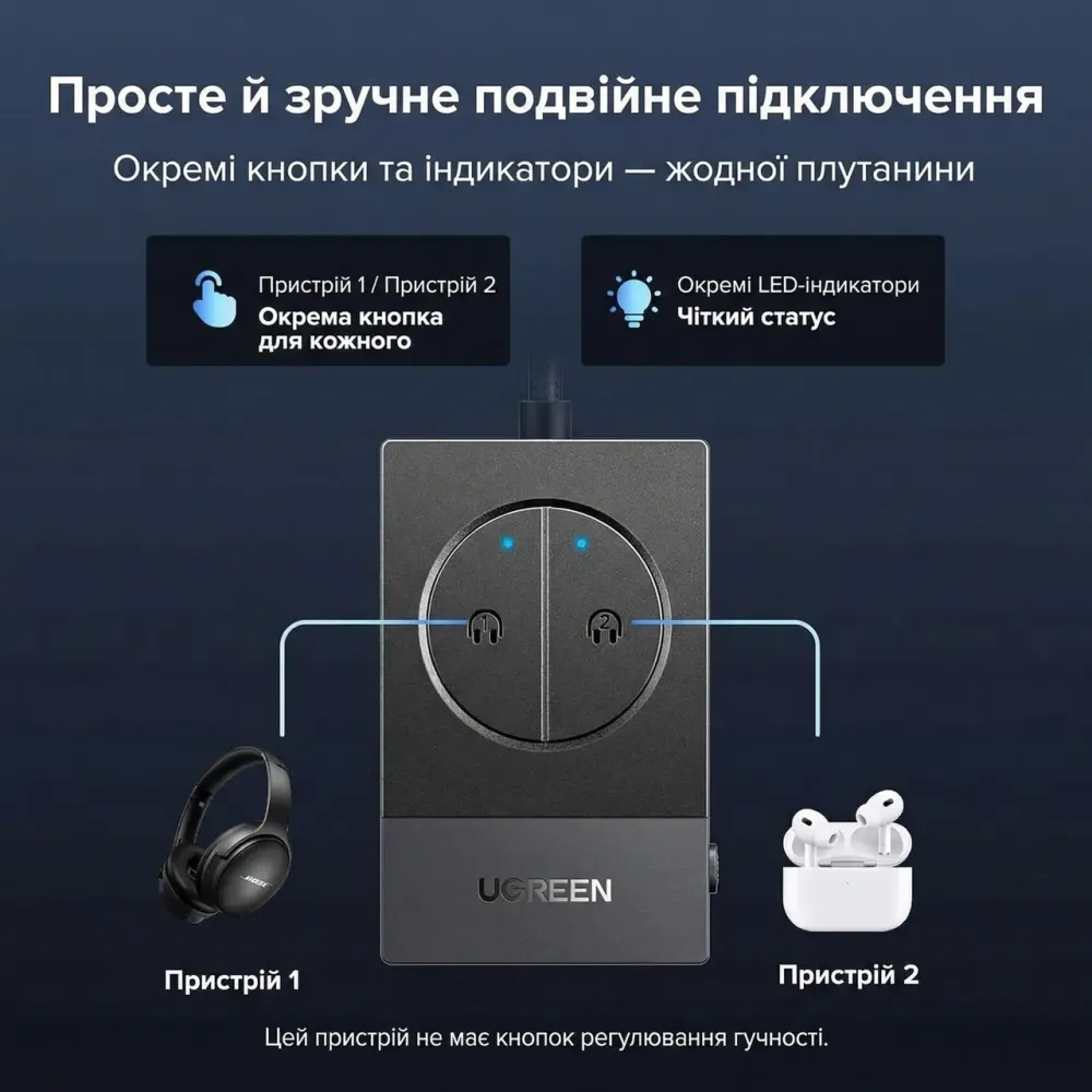 Трансмітер Bluetooth адаптер для авто Ugreen BT305, AUX 3.5 мм Луцьк - фото 4