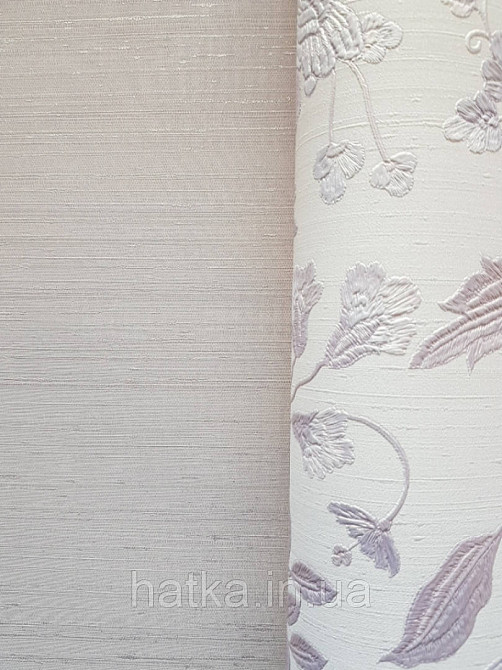 Шпалери вінілові на паперовій основі Sirpi Italian Silk 7 однотонні бузкові під тканина тонка золотиста смуга Київ - фото 2