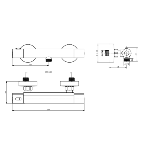 Змішувач термостатичний Volturno d25мм для душу Corso Житомир
