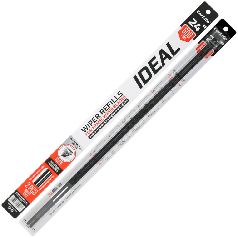 Змінні гумки CarLife SINGLE EDGE 24/600мм з металевими направляючими Київ - фото 1