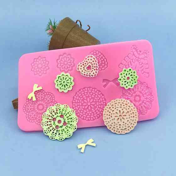 Молд силиконовый Кружево 180 на 100 мм розовый Киев